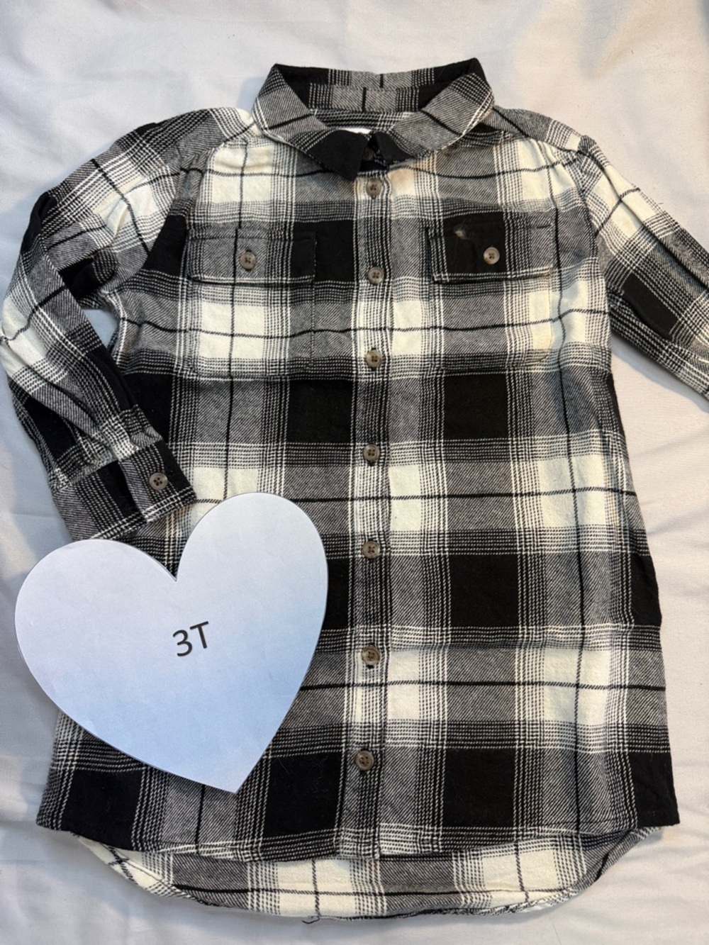Old Navy - cotton (lightweight flannel) plaid button down  shirt dress. Size 3T